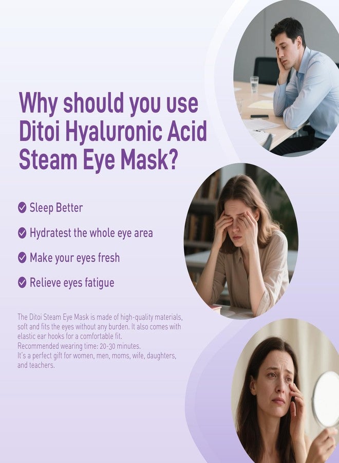 Ditoi Steam Eye Mask, Heated Eye Mask for Dry Eye Relief, Warm Compress with Hyaluronic Acid, Christmas Stocking Stuffers,Travel Essentials & Relaxation Gifts, Lavender 20 Packs - Image 4
